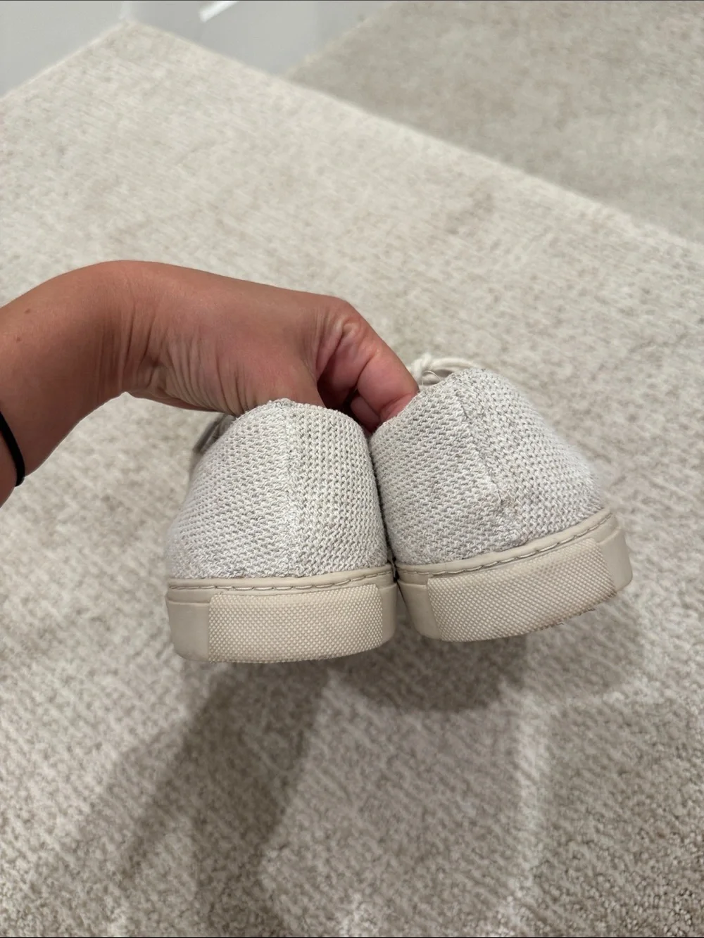 NISOLO • Men’s Eco Knit Cream Sneakers Lightweight Slip on Tie